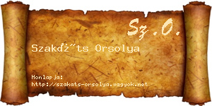 Szakáts Orsolya névjegykártya