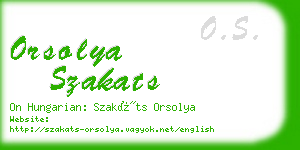 orsolya szakats business card